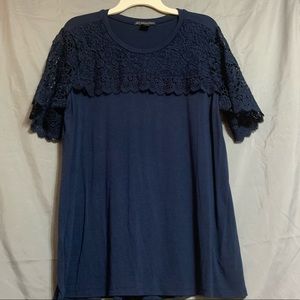 Navy Blue Lace T-Shirt